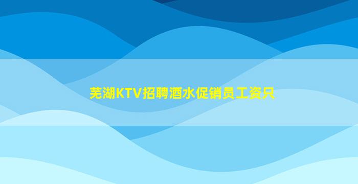 芜湖KTV招聘酒水促销员工资只